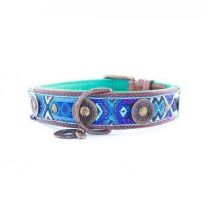 collier et laisse pour chien bleu